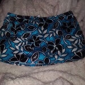 Athena Swim Skirt Bottom | Blue Floral | Modest Swimwear | Pre-Owned